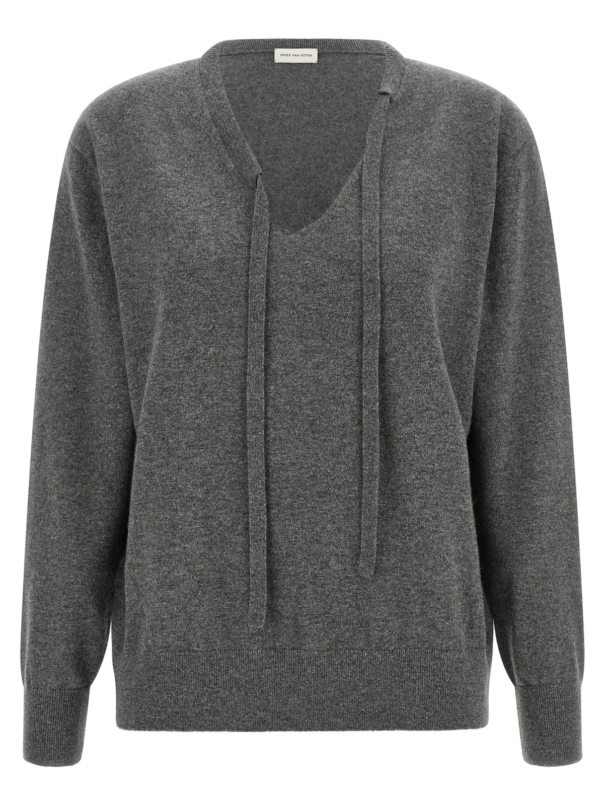 Dries Van Noten Grauer Kaschmir-Strickjacke