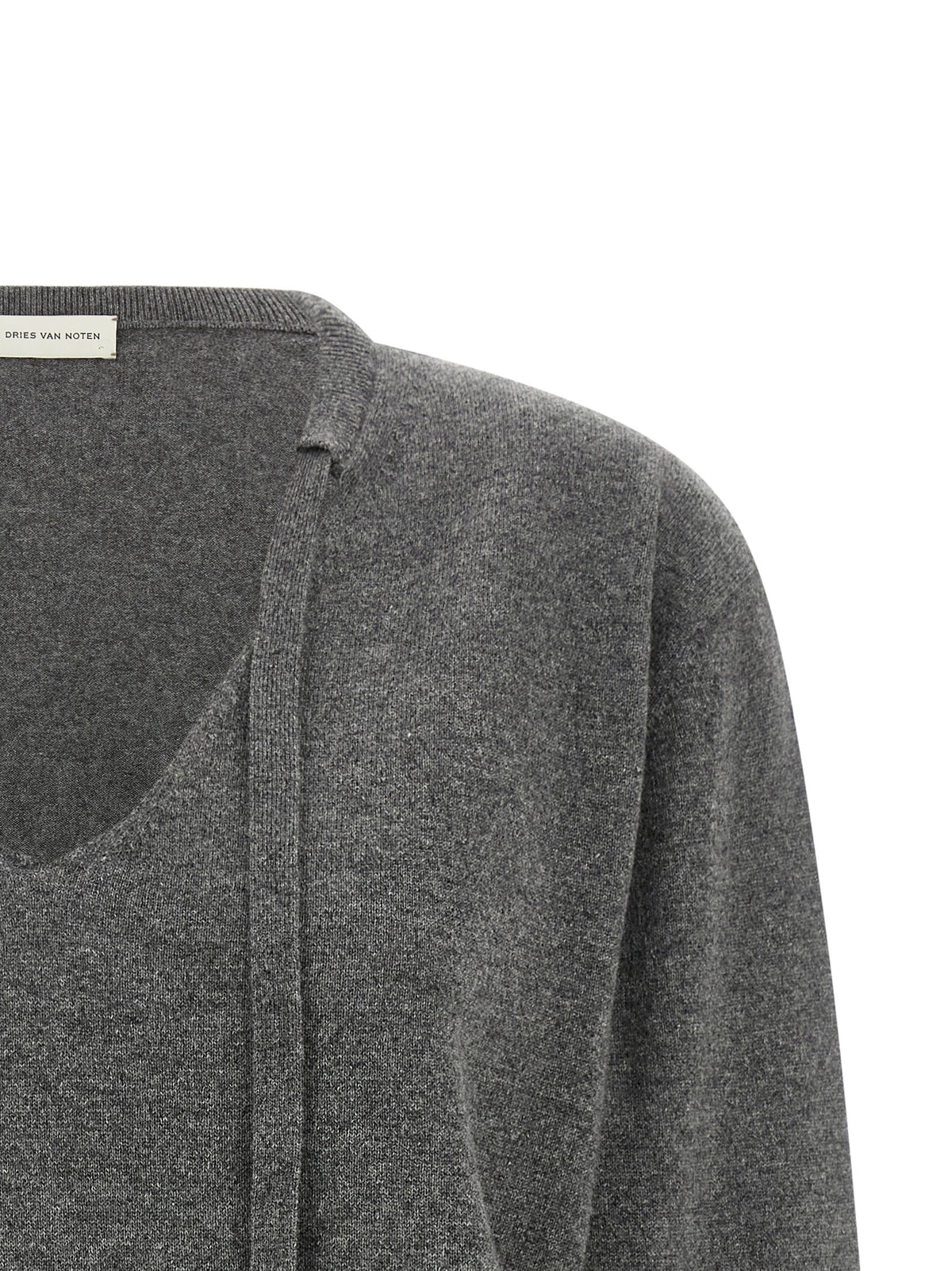Dries Van Noten Grauer Kaschmir-Strickjacke
