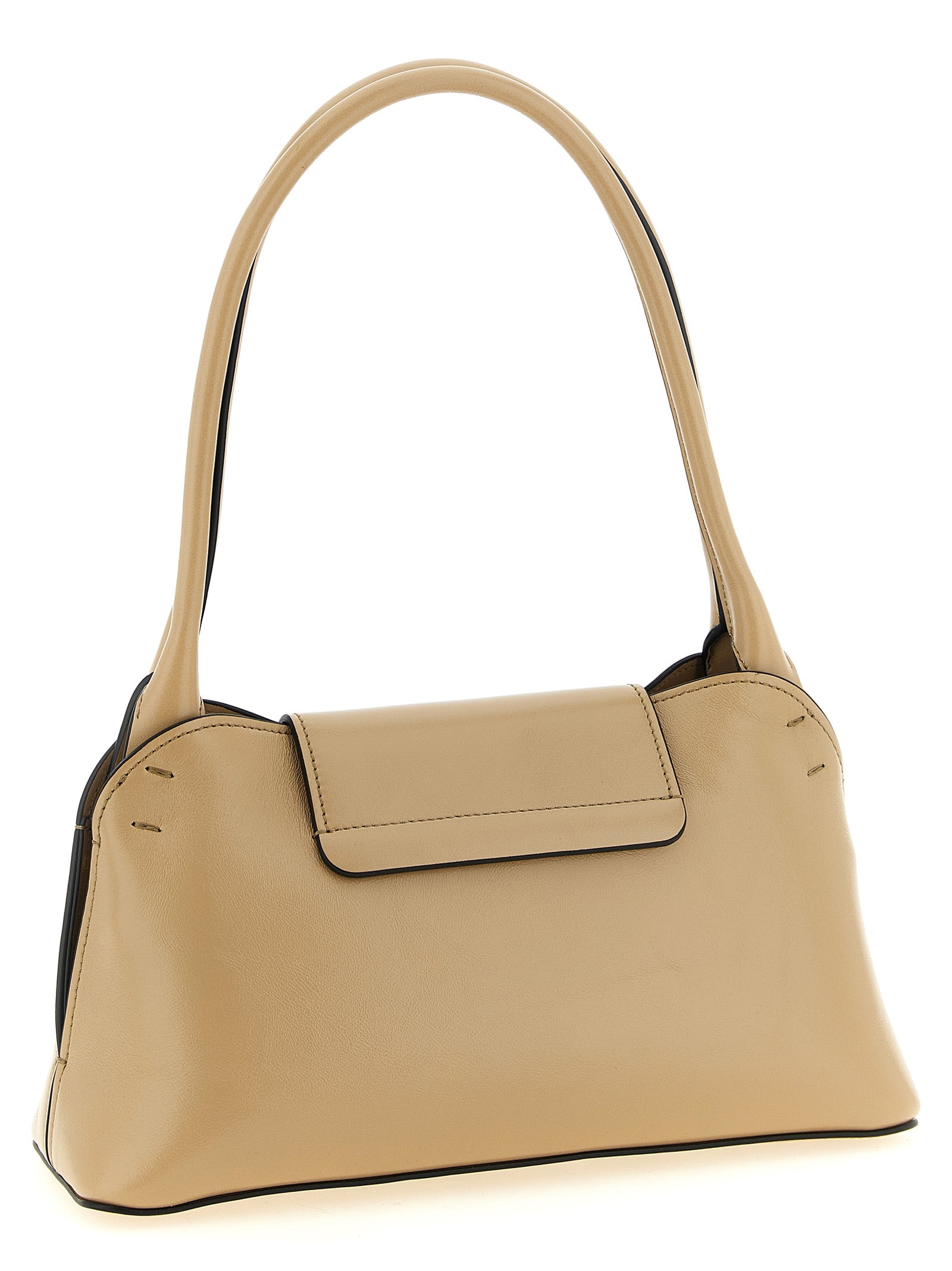 Versace Beigefarbene Kalbshaut Schultertasche