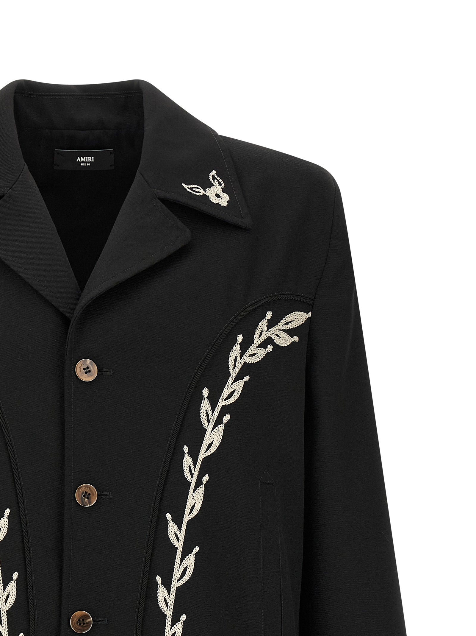 Amiri Schwarze Polyester-Jacke in voller Länge