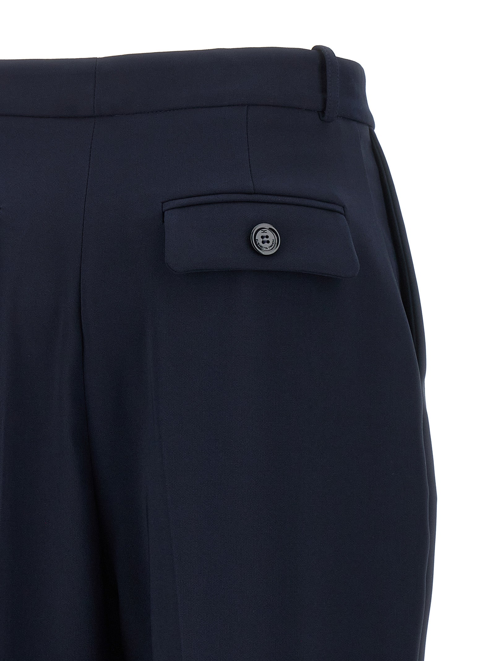 Elisabetta Franchi Blaue Zigarettenhose aus Polyester