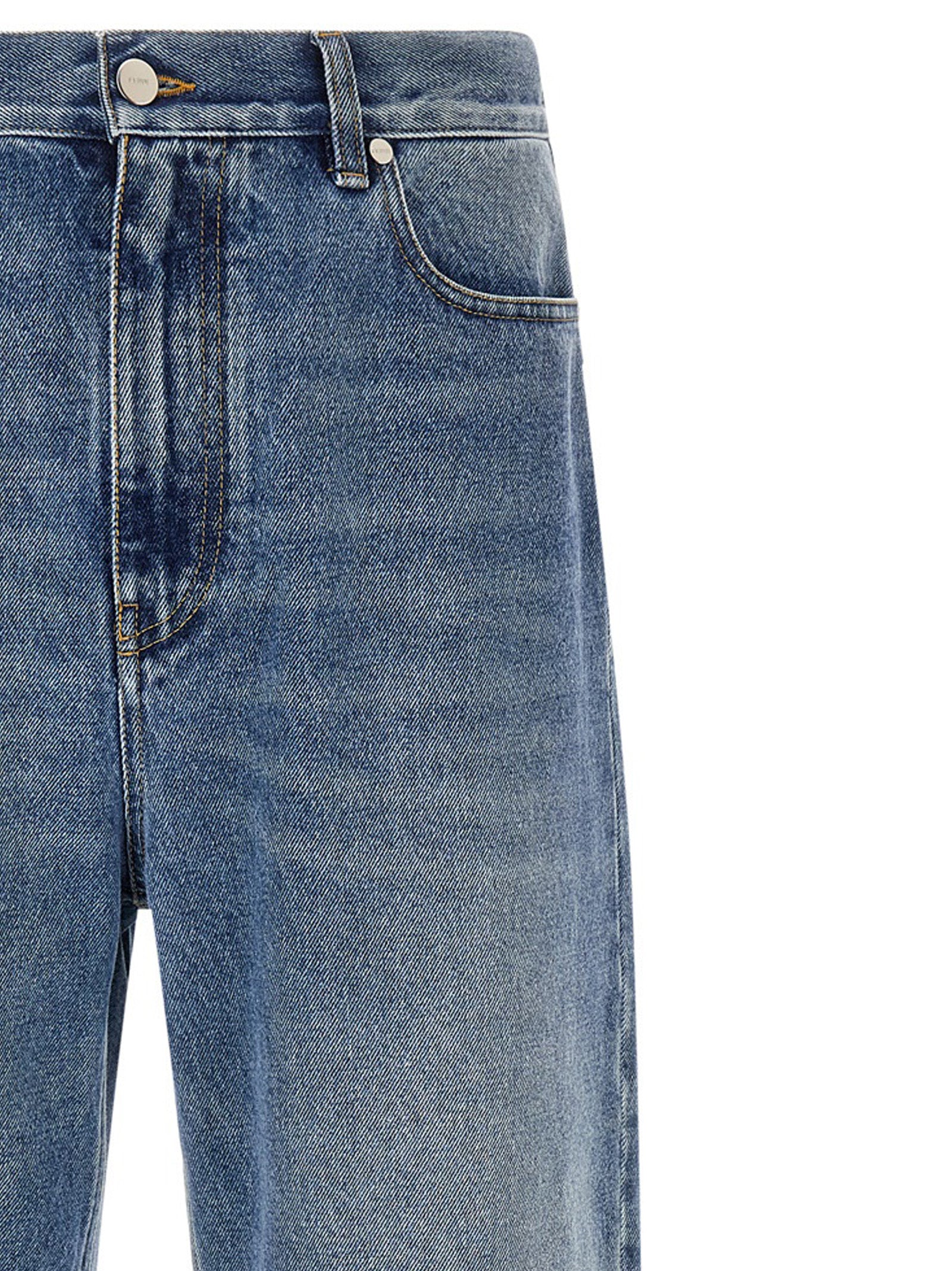 Fendi Blaue Baumwolljeans im Relaxed Fit