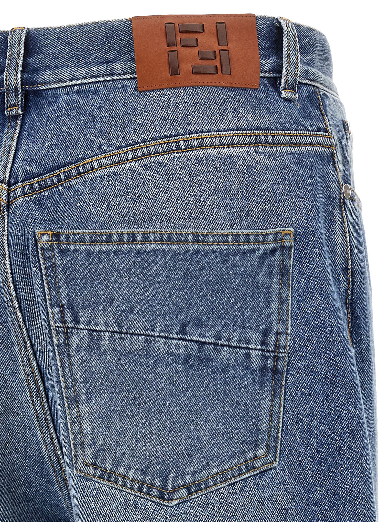 Fendi Blaue Baumwolljeans im Relaxed Fit