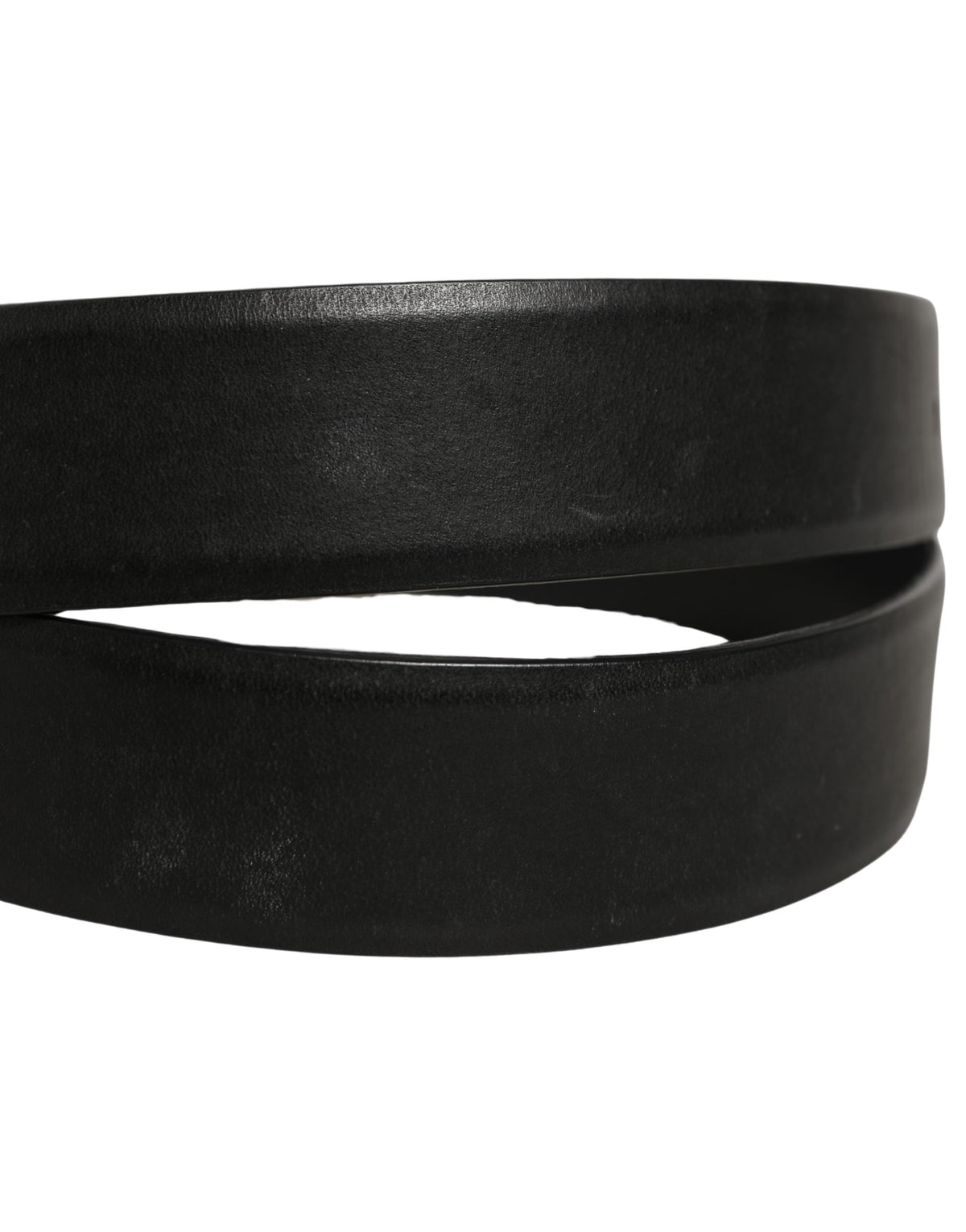 Dolce & Gabbana Schwarzer Kalbsleder Gürtel mit klassischer Silberschnalle