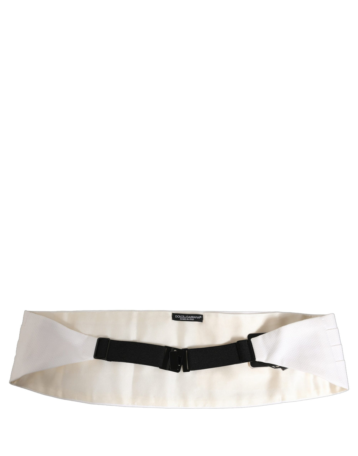 Dolce & Gabbana Weißer Herren-Gürtel aus Baumwolle mit breitem Bund