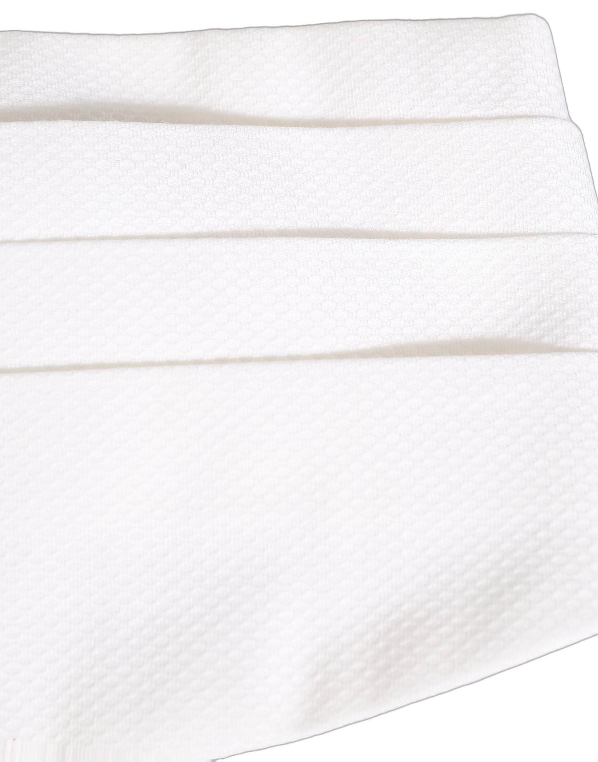 Dolce & Gabbana Weißer Herren-Gürtel aus Baumwolle mit breitem Bund
