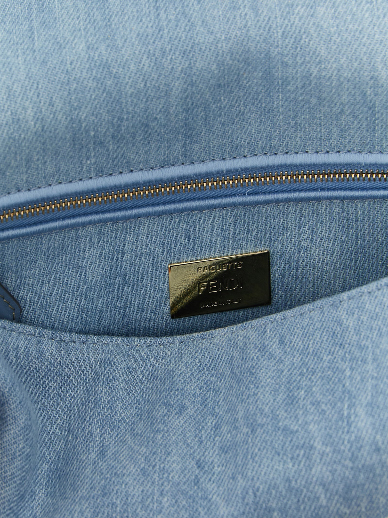 Fendi Blaue Baumwoll-Umhängetasche