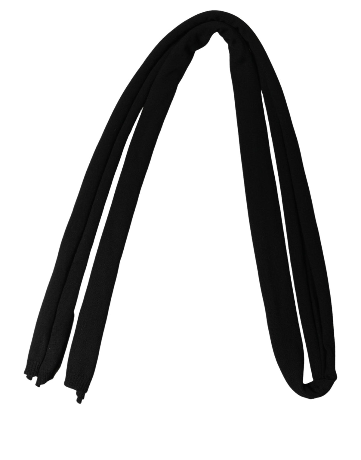 Dolce & Gabbana Herrenschal aus schwarzer Wolle, Skinny Foulard