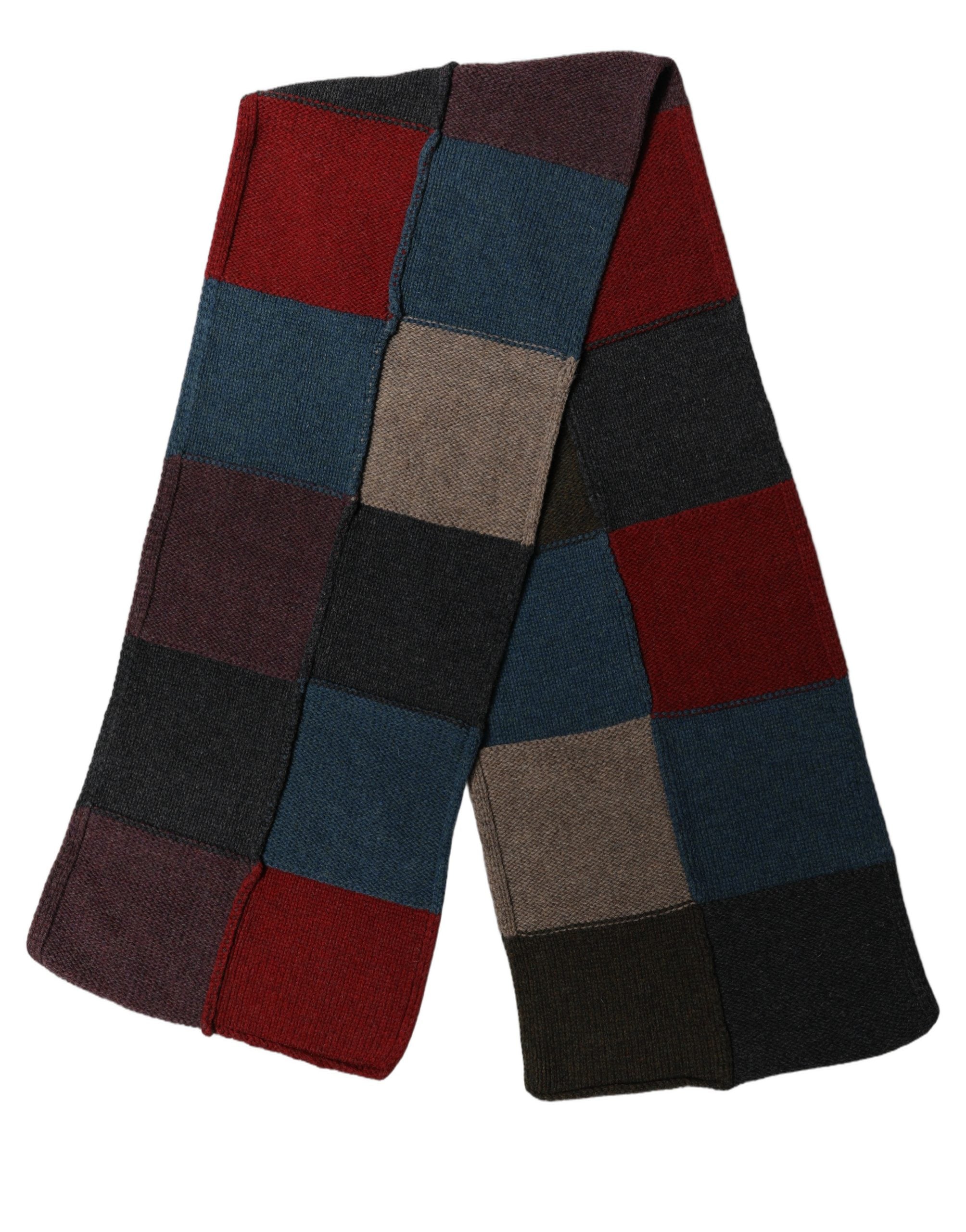 Dolce & Gabbana Mehrfarbiger Strickschal im Patchwork-Design