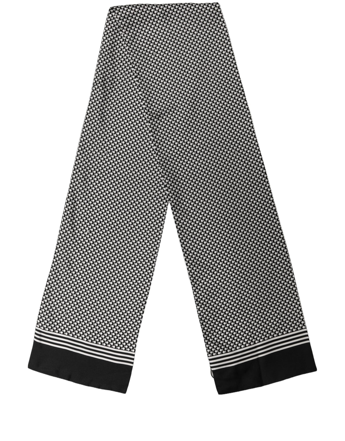 Dolce & Gabbana Seidenschal mit geometrischem Schwarz-Weiß-Muster