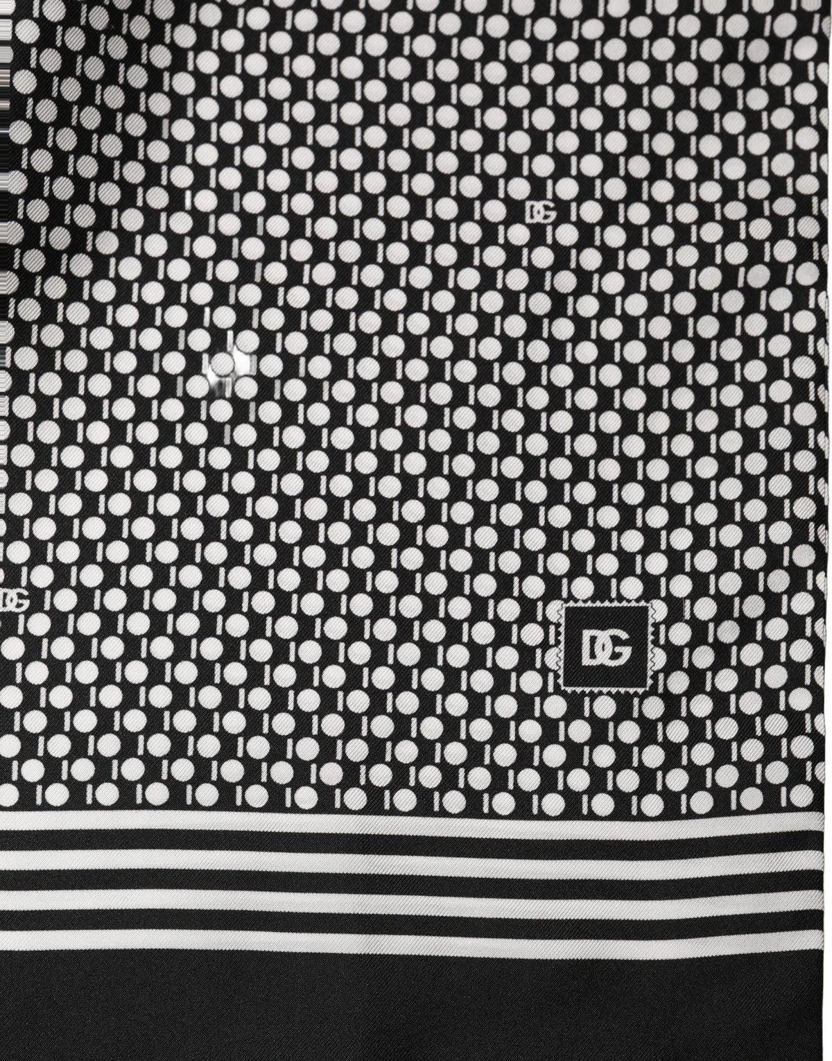 Dolce & Gabbana Seidenschal mit geometrischem Schwarz-Weiß-Muster