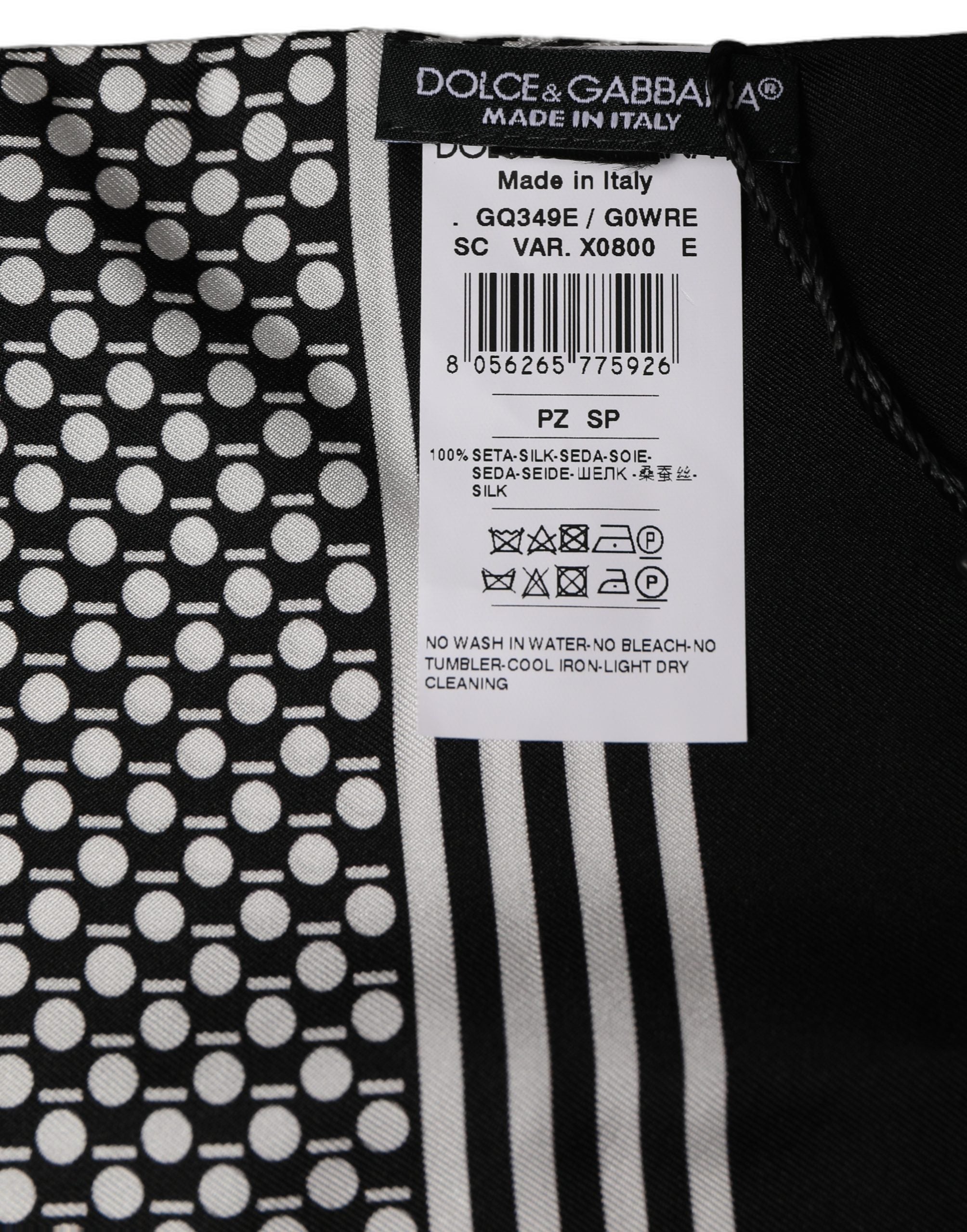 Dolce & Gabbana Seidenschal mit geometrischem Schwarz-Weiß-Muster
