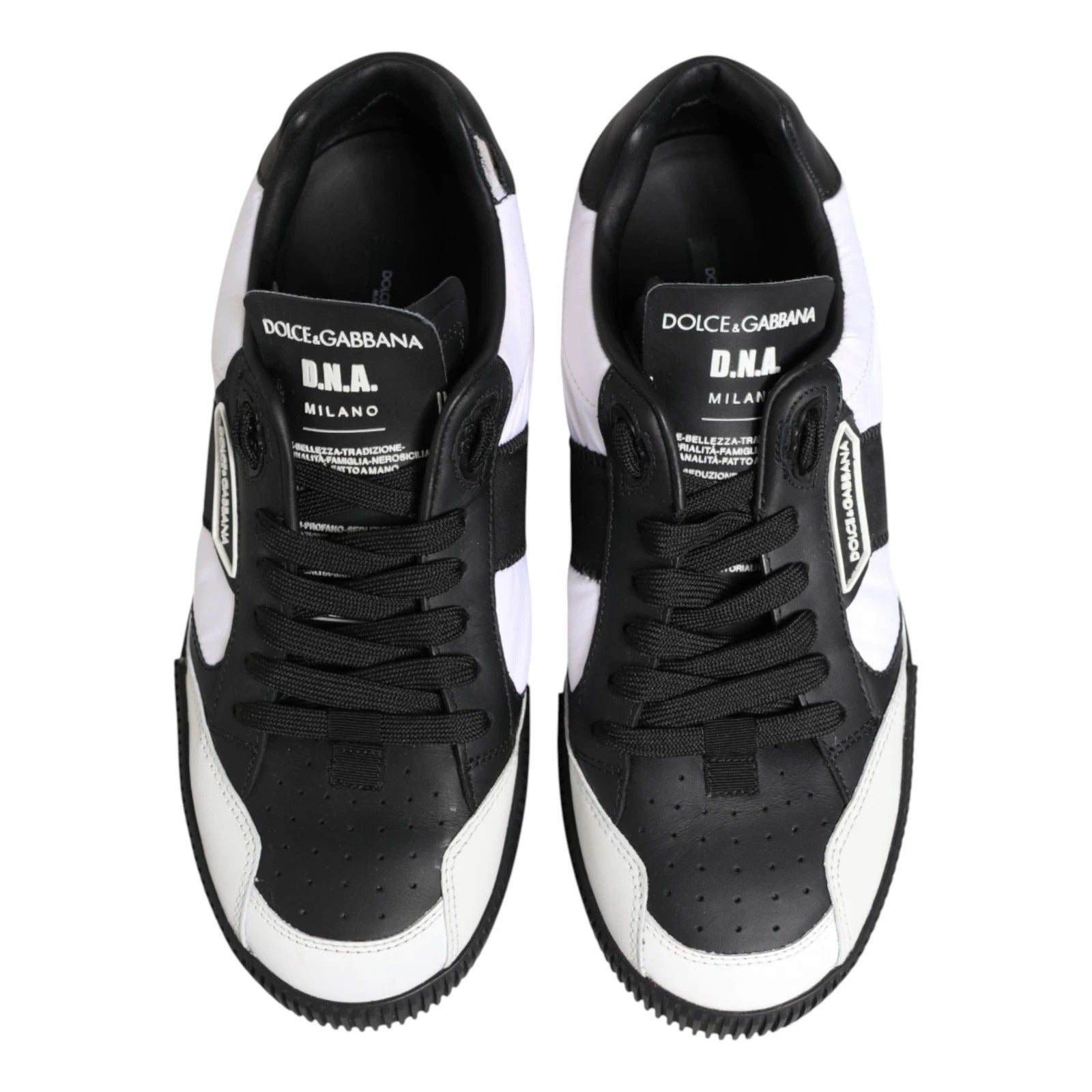 Dolce & Gabbana Schwarze und Weiße MIAMI Low Top Herren Sneaker Schuhe