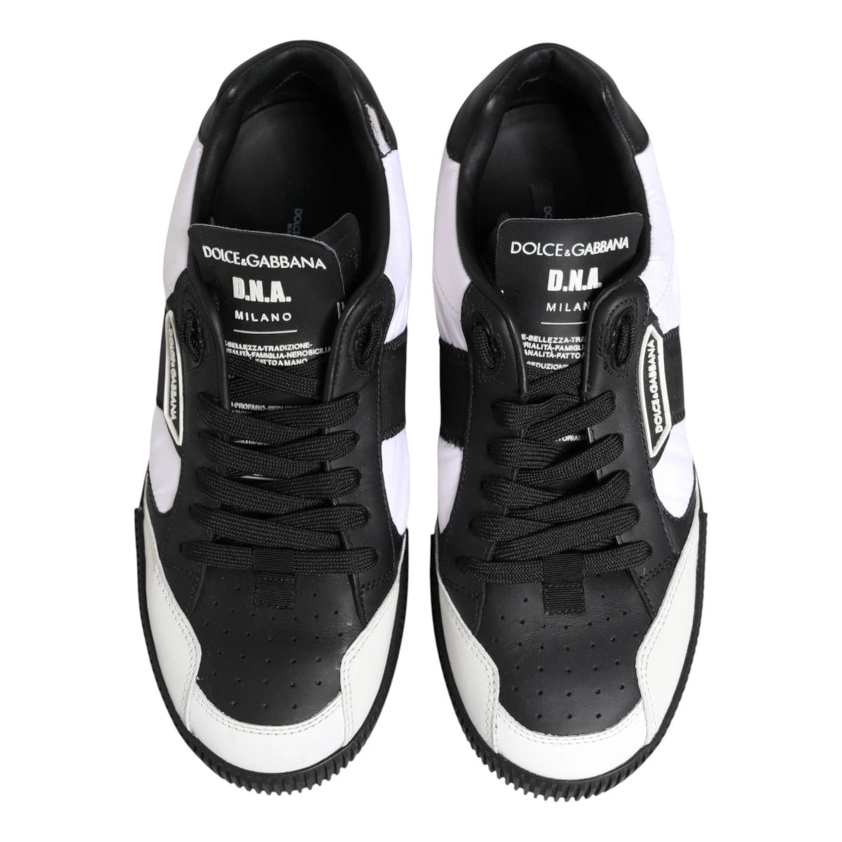 Dolce & Gabbana Schwarze und Weiße MIAMI Low Top Herren Sneaker Schuhe