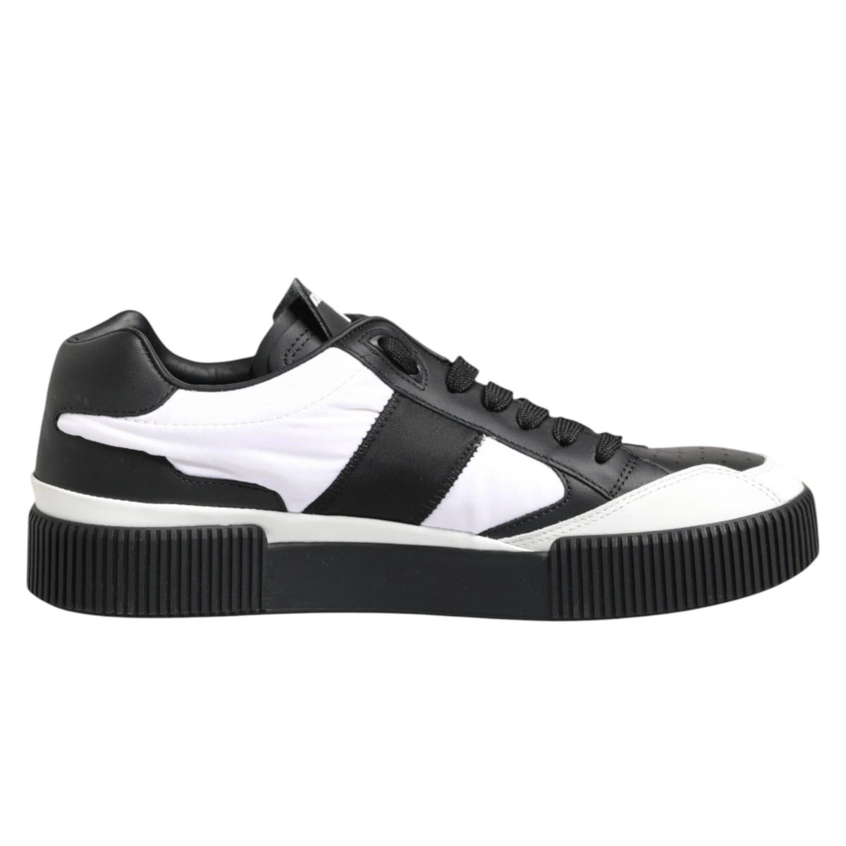 Dolce & Gabbana Schwarze und Weiße MIAMI Low Top Herren Sneaker Schuhe