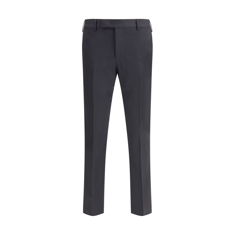 PT Torino Schwarze Wollhose Oves Aries Casual Pants