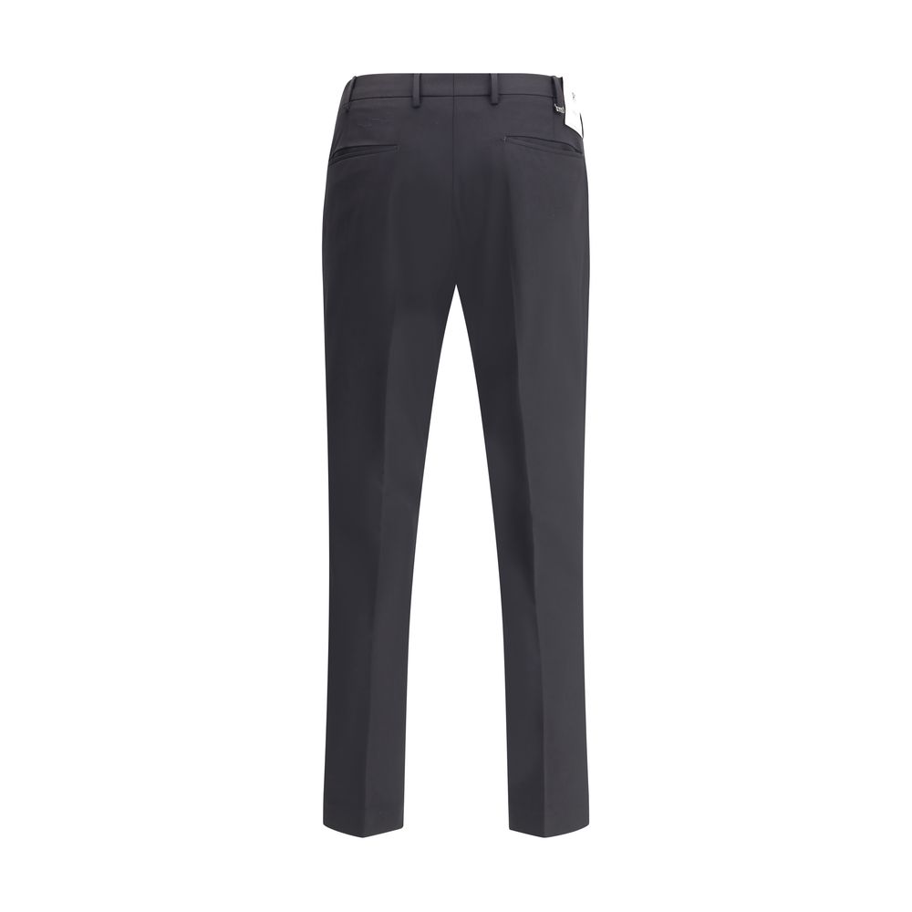 PT Torino Schwarze Wollhose Oves Aries Casual Pants