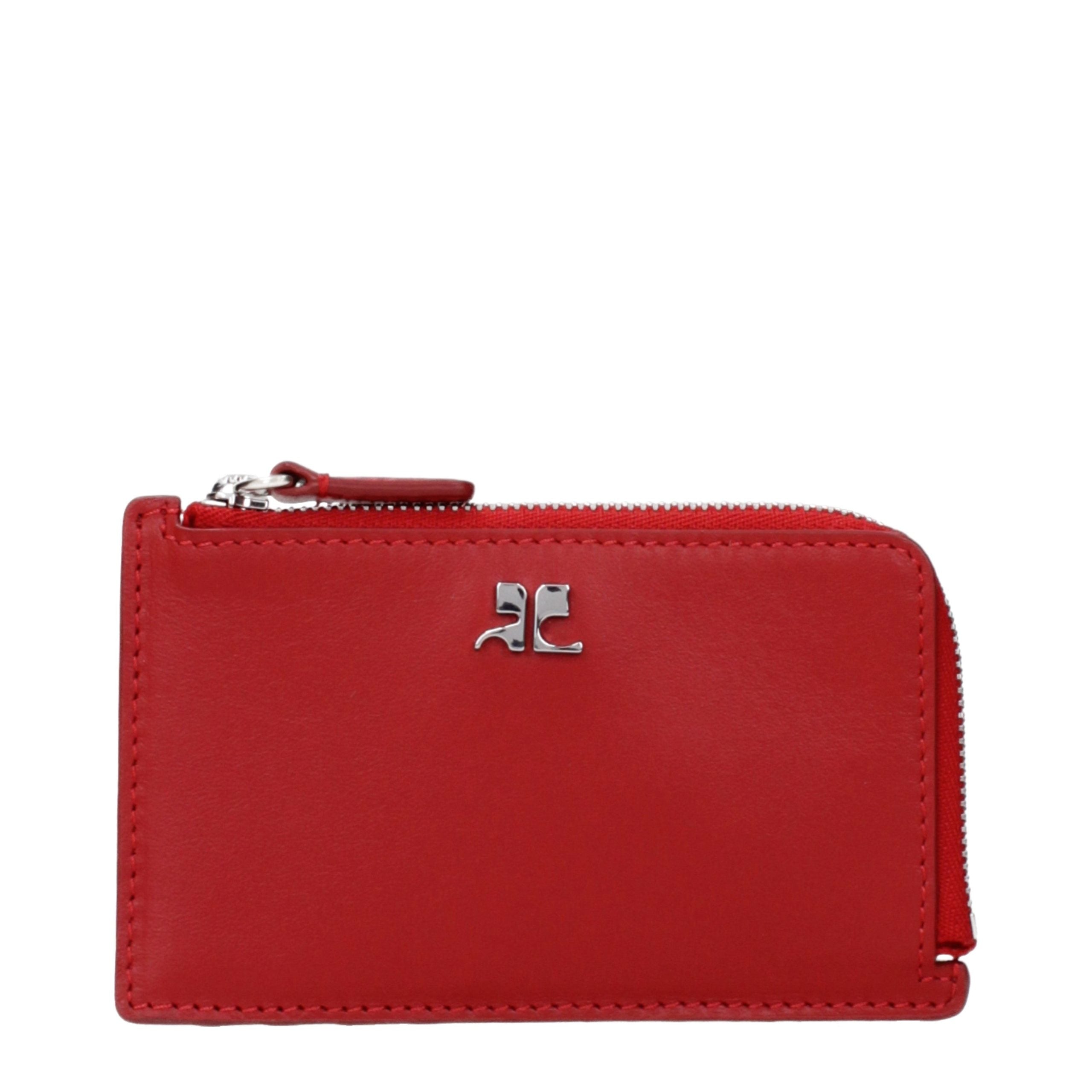 Courrèges Rote Leder-Geldbörse