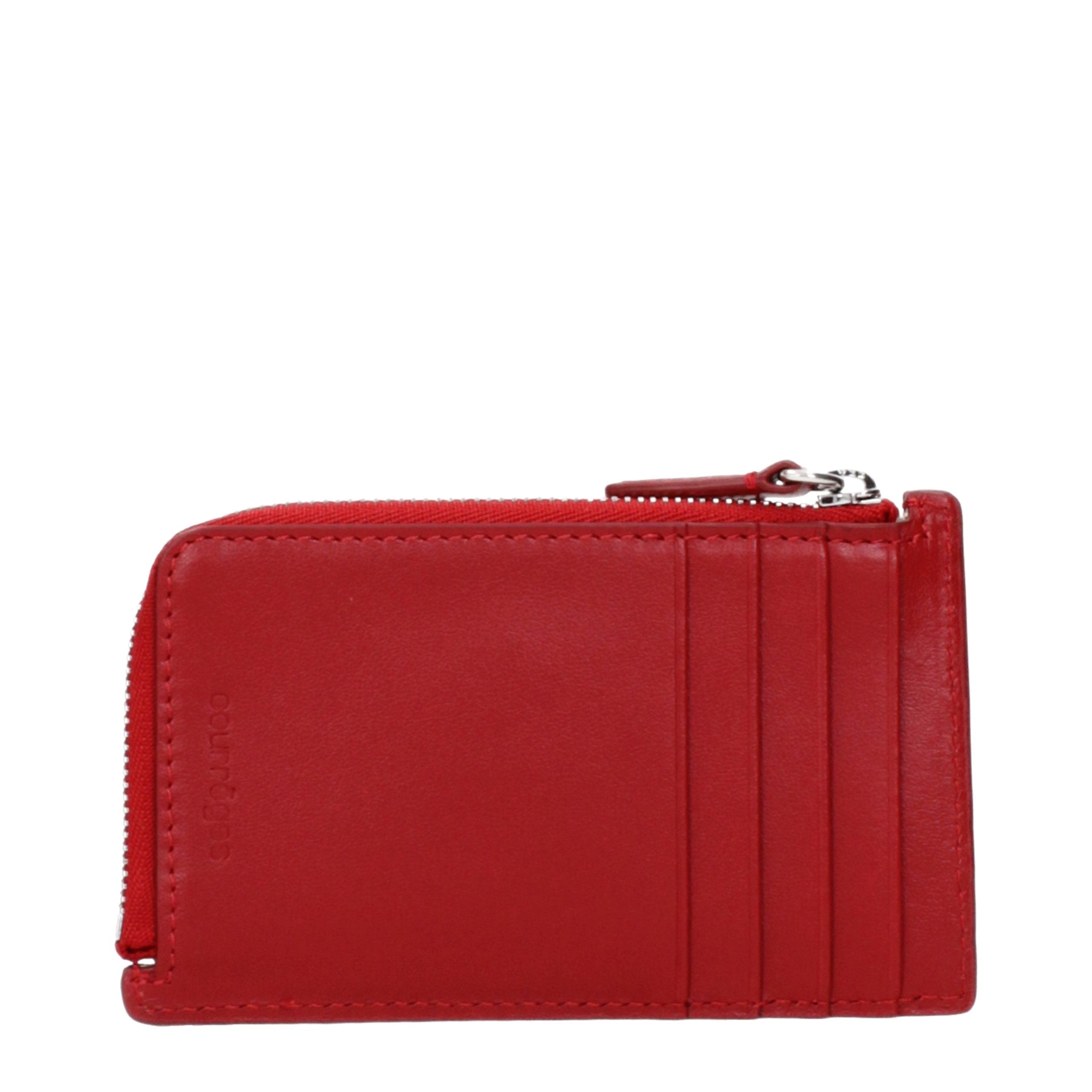 Courrèges Rote Leder-Geldbörse