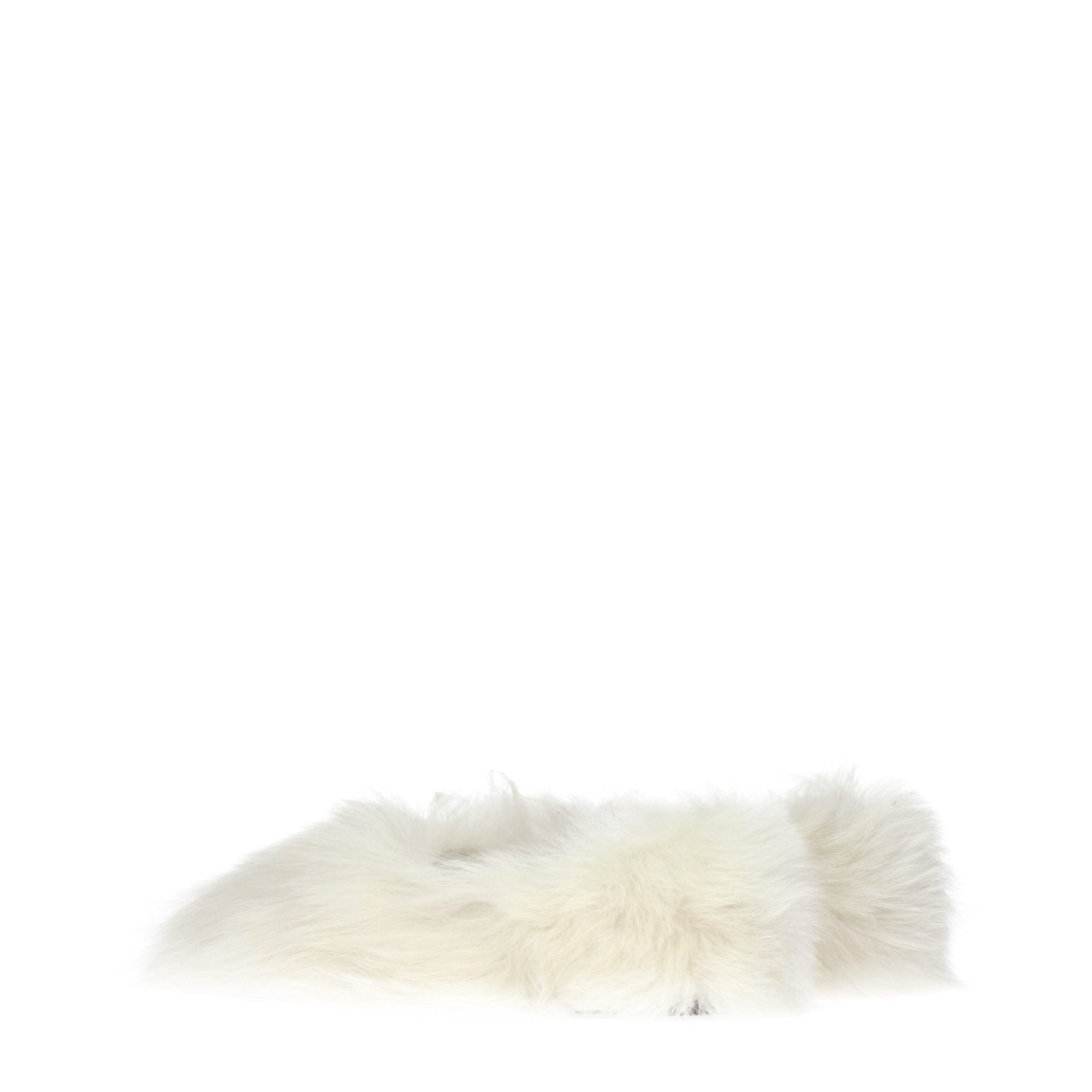 Jil Sander Weiße Fell-Slipper