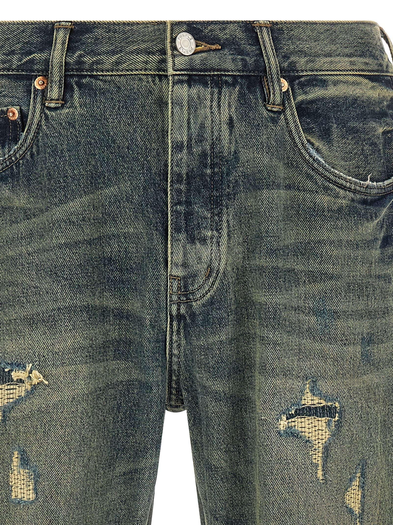 PURPLE Blaue Bootcut-Jeans aus Baumwolle