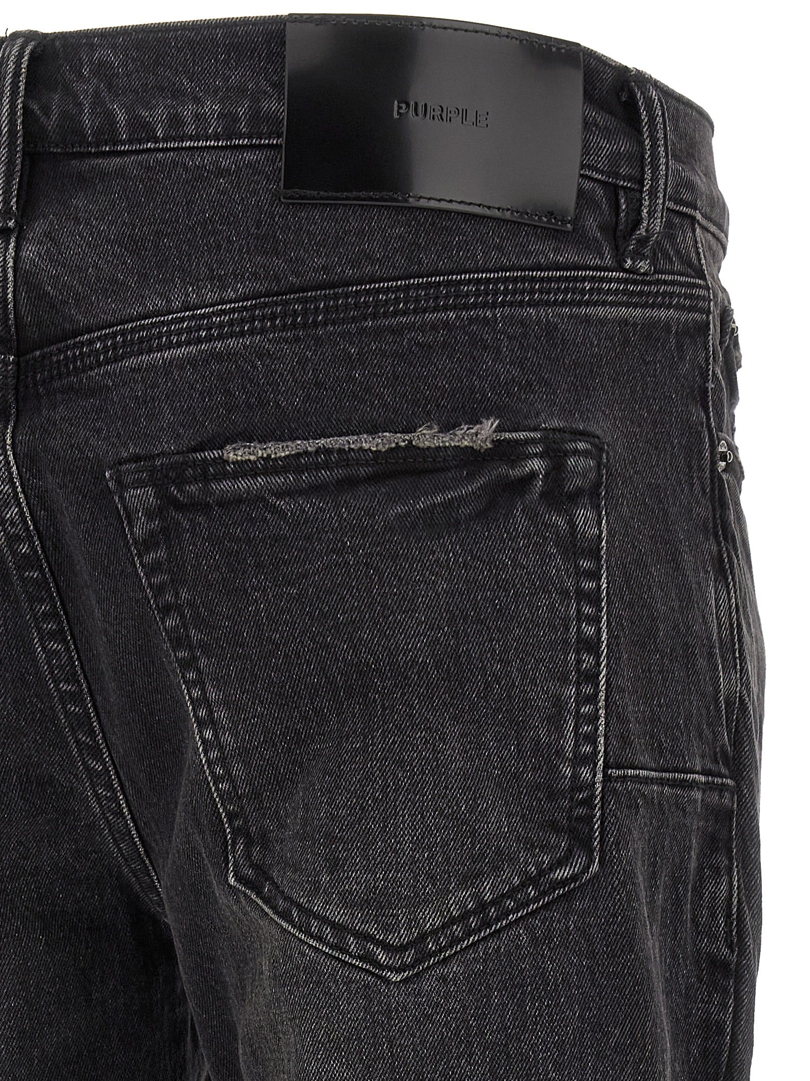 PURPLE Schwarze Baumwoll-Schlagjeans