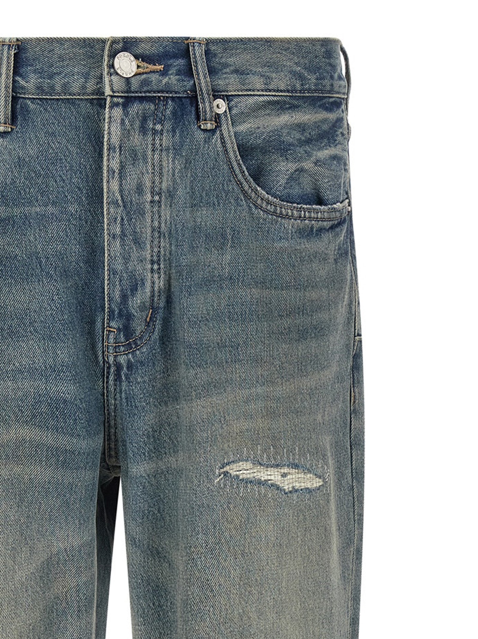PURPLE Graue Jeans aus Baumwolle im geraden Schnitt