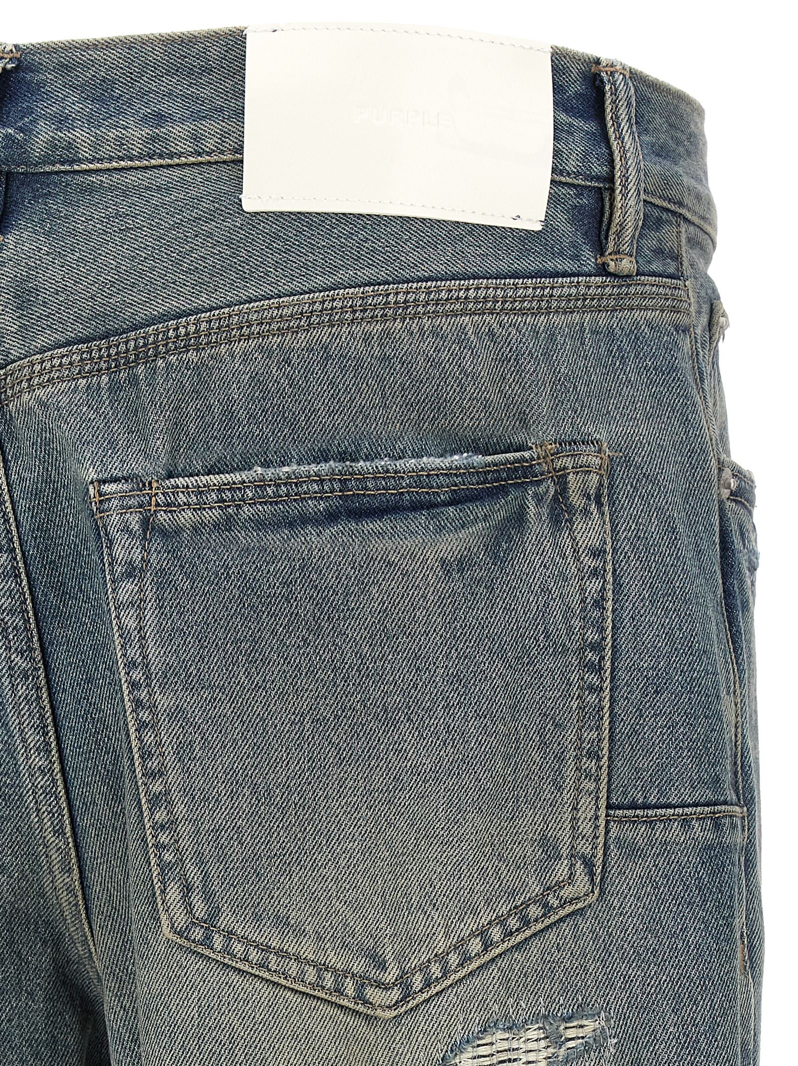 PURPLE Graue Jeans aus Baumwolle im geraden Schnitt