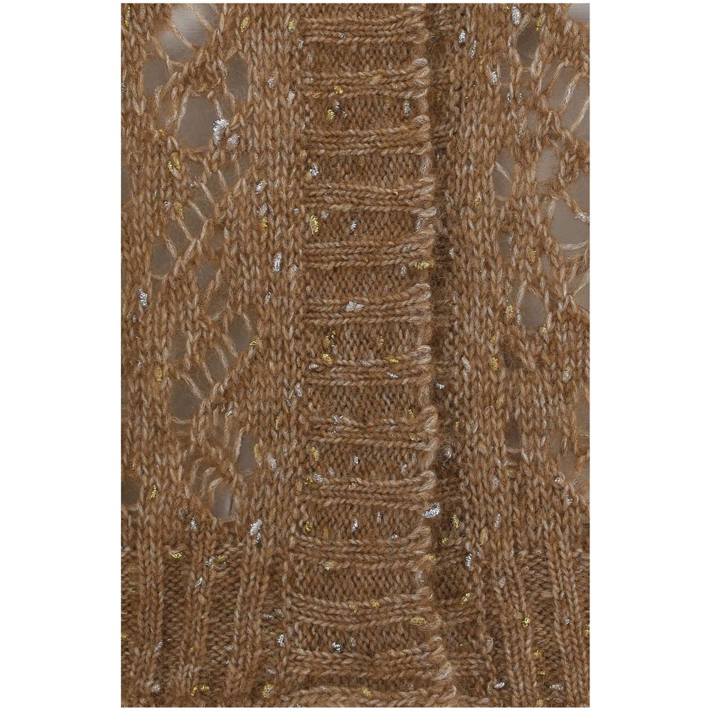 Max Mara Brauner Alpaka Vicugna Pacos Cardigan