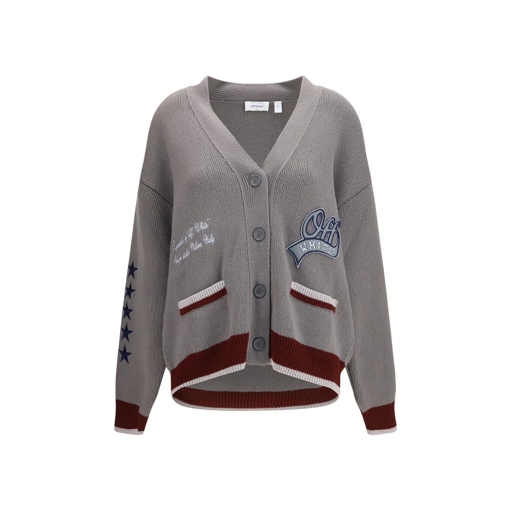 Off-White Grauer Woll Cardigan Ovis Aries