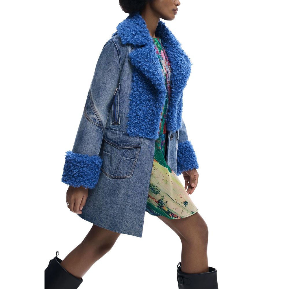 Desigual Blauer Baumwollmantel
