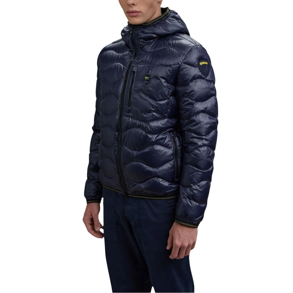 Blauer Blaue Shell-Jacke aus Polyamid