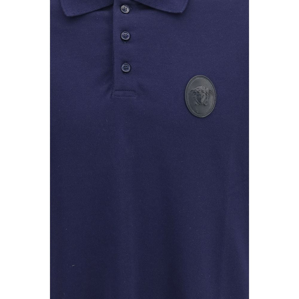 Versace Blaues Baumwoll-Polohemd