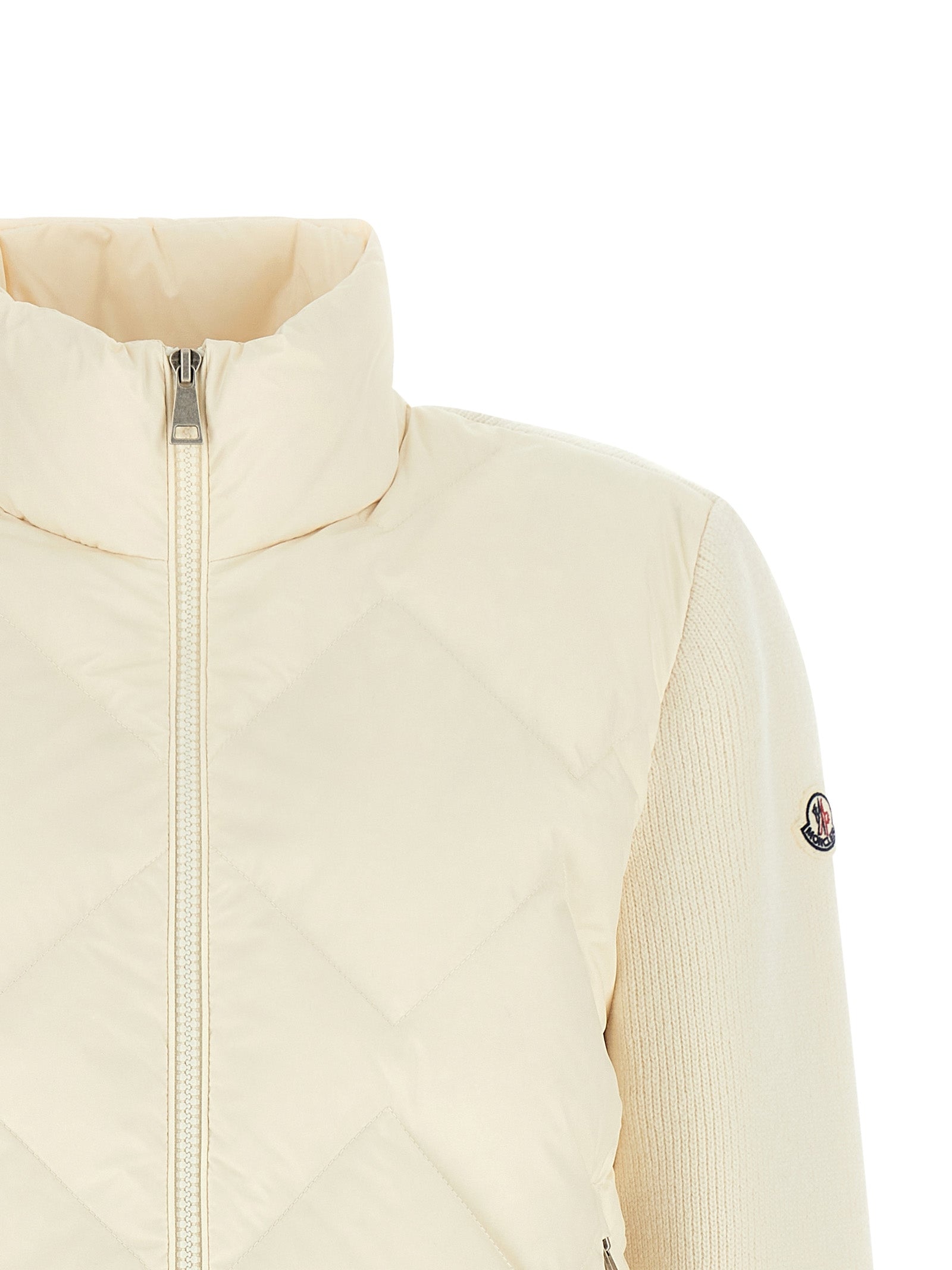 Moncler Weiße Strickjacke aus Polyester