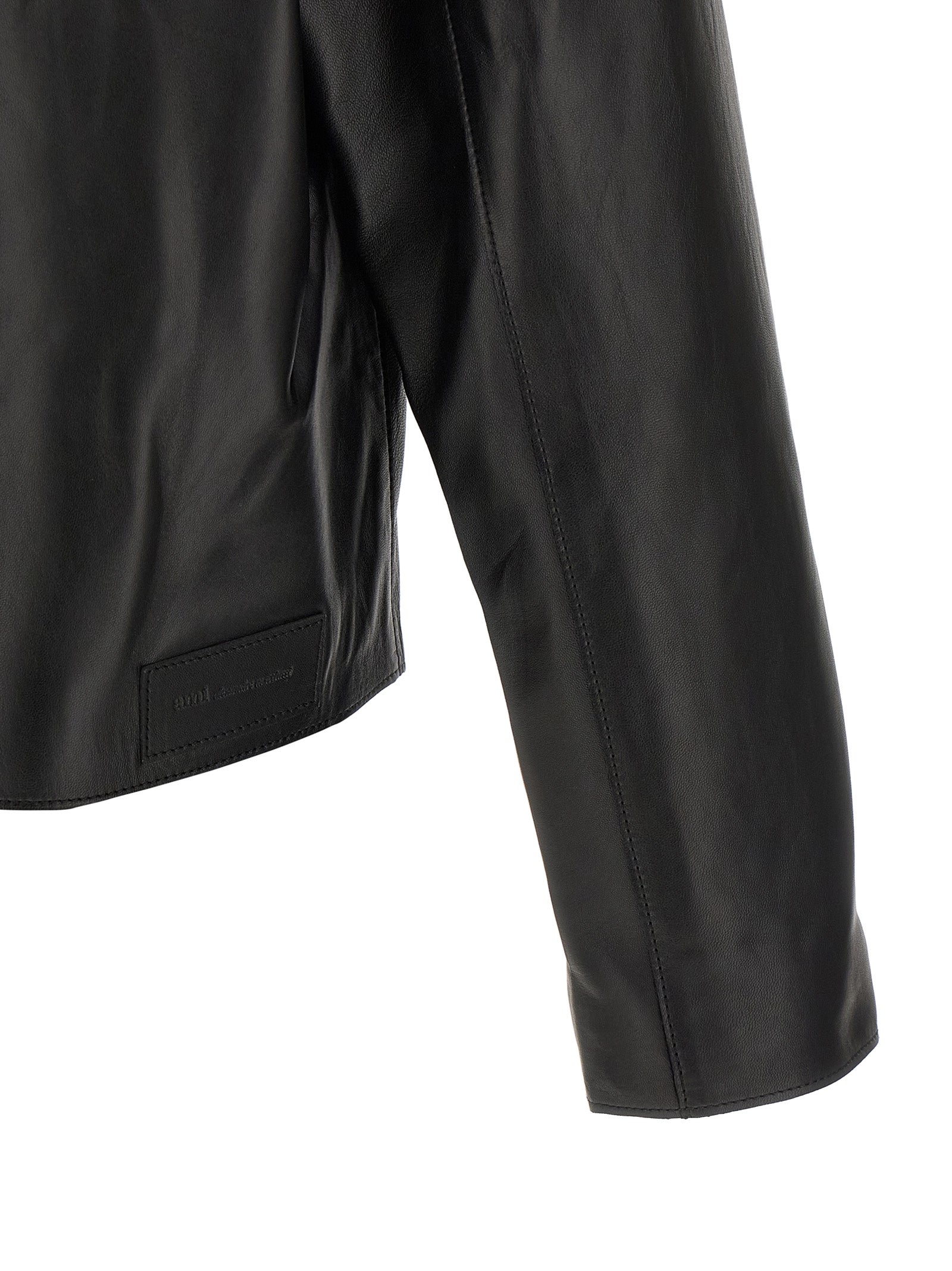 Ami Paris Schwarze Lammlederjacke
