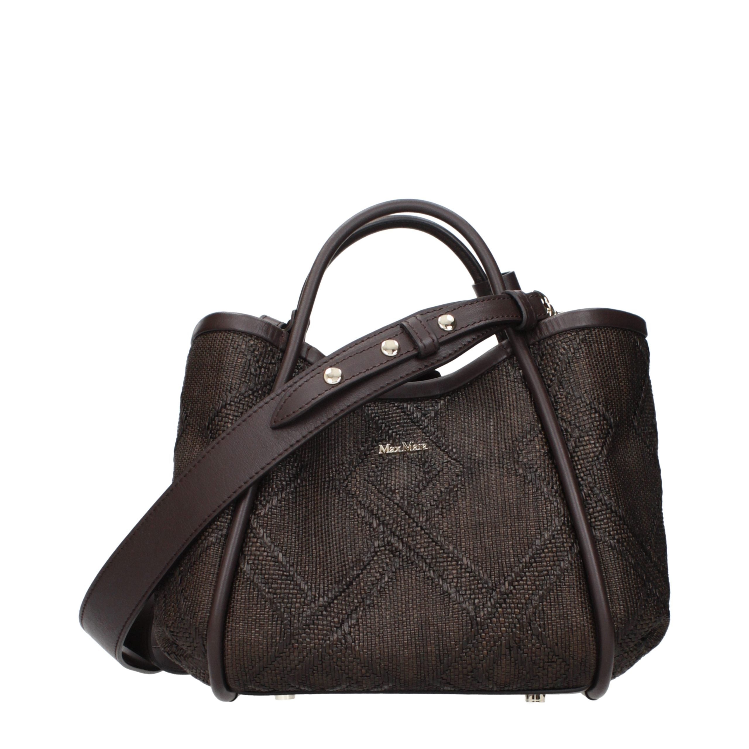 Max Mara Braune Kalbsleder Bos Taurus Handtasche