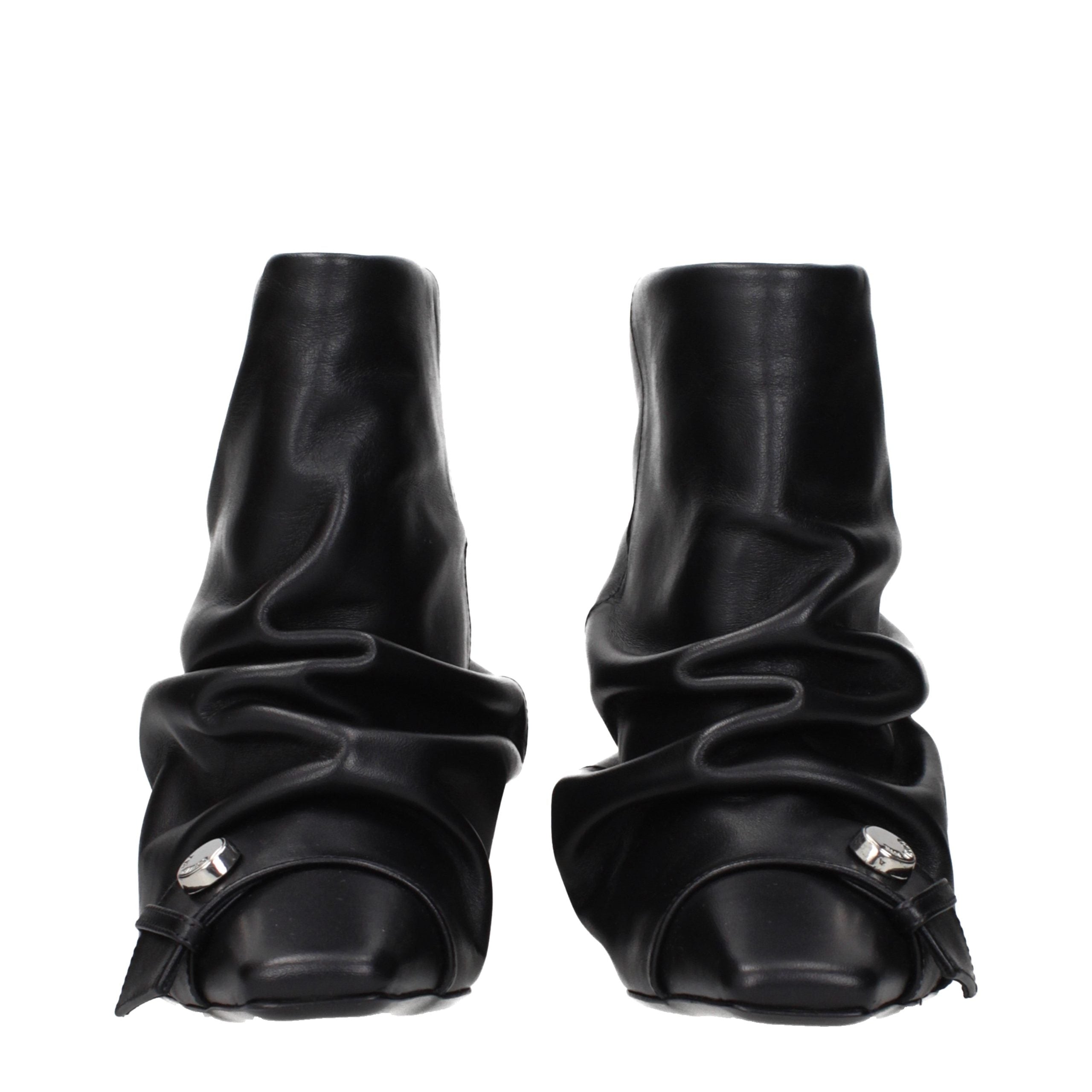 The Attico Schwarze Leder-Stiefeletten