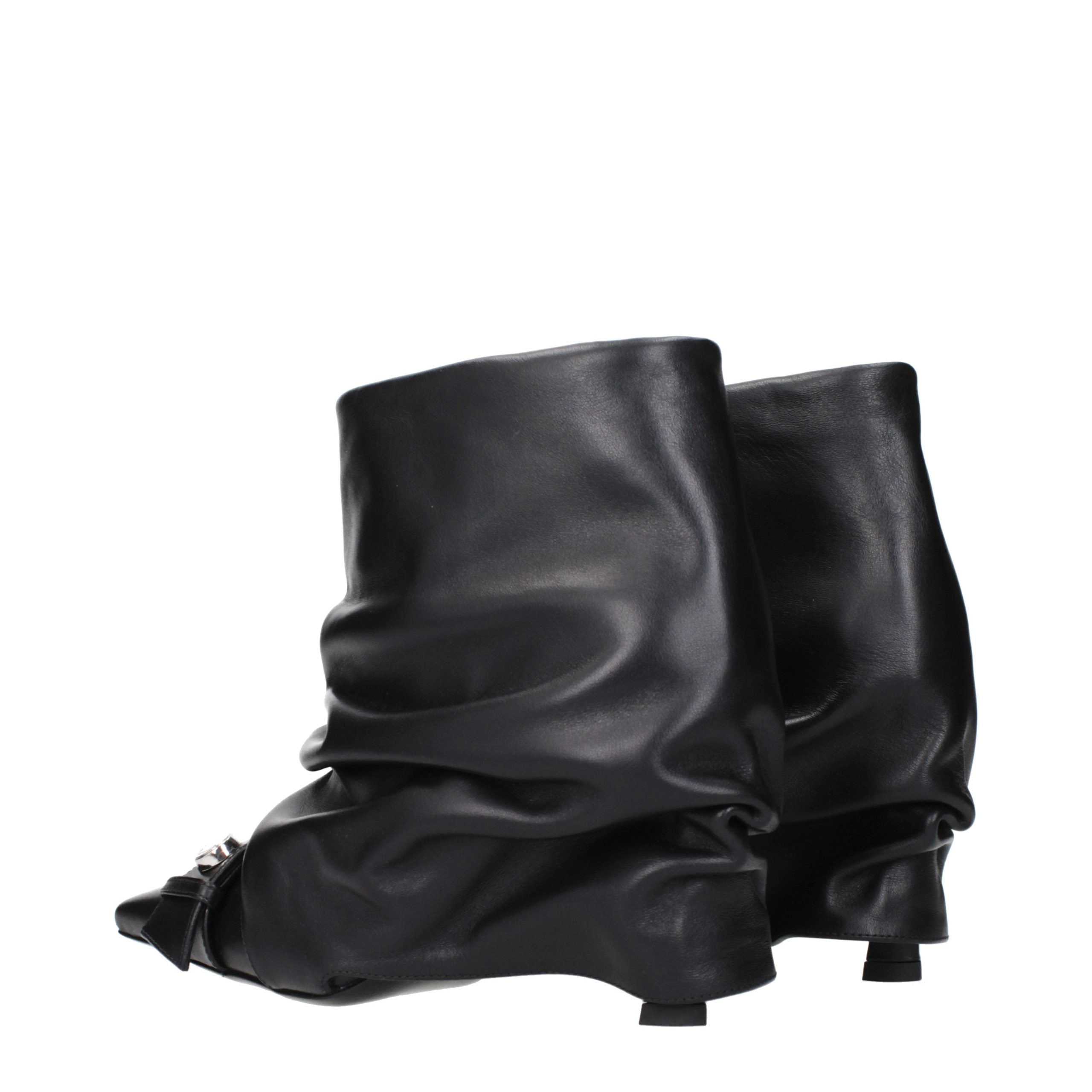 The Attico Schwarze Leder-Stiefeletten