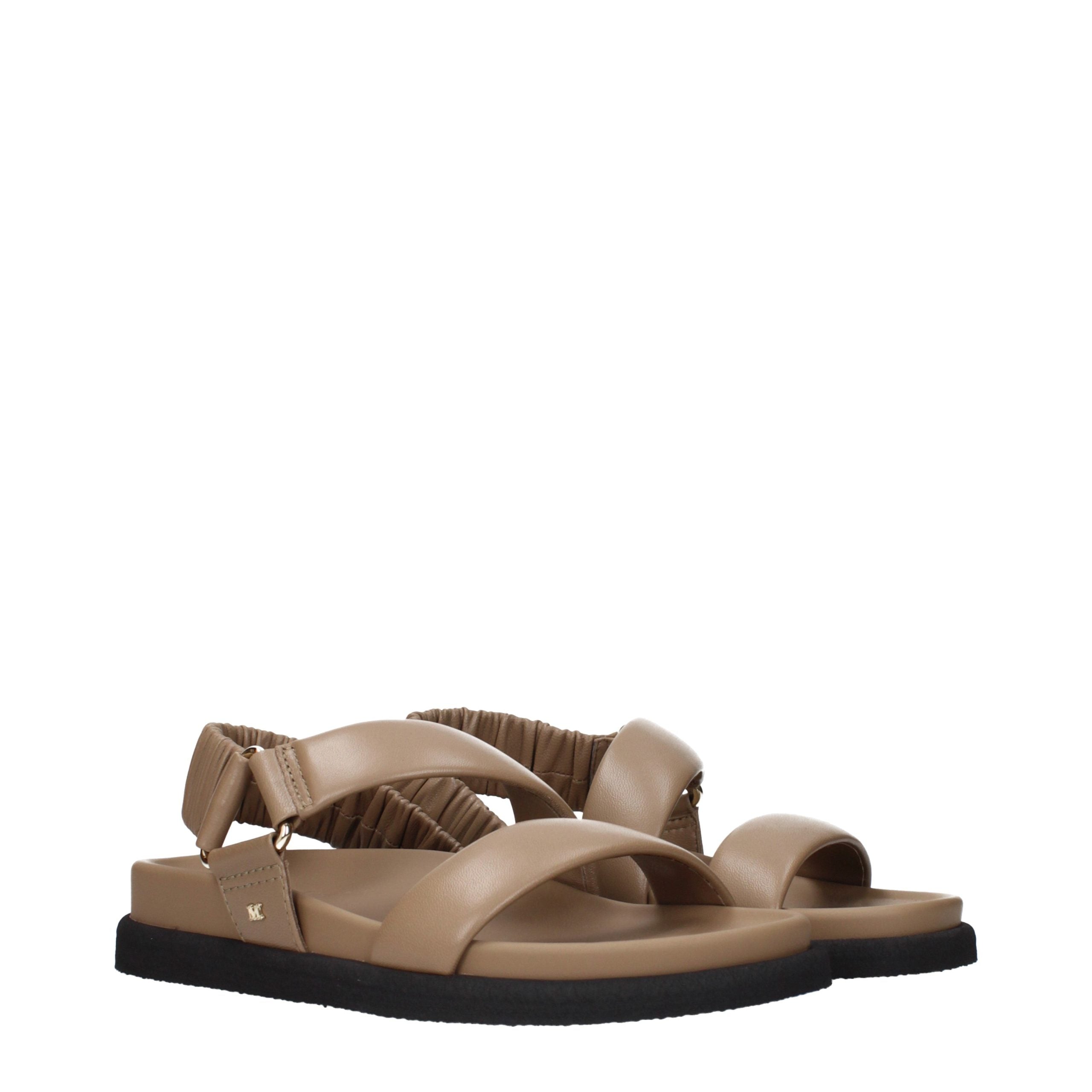 Max Mara Braune Ledersandalen