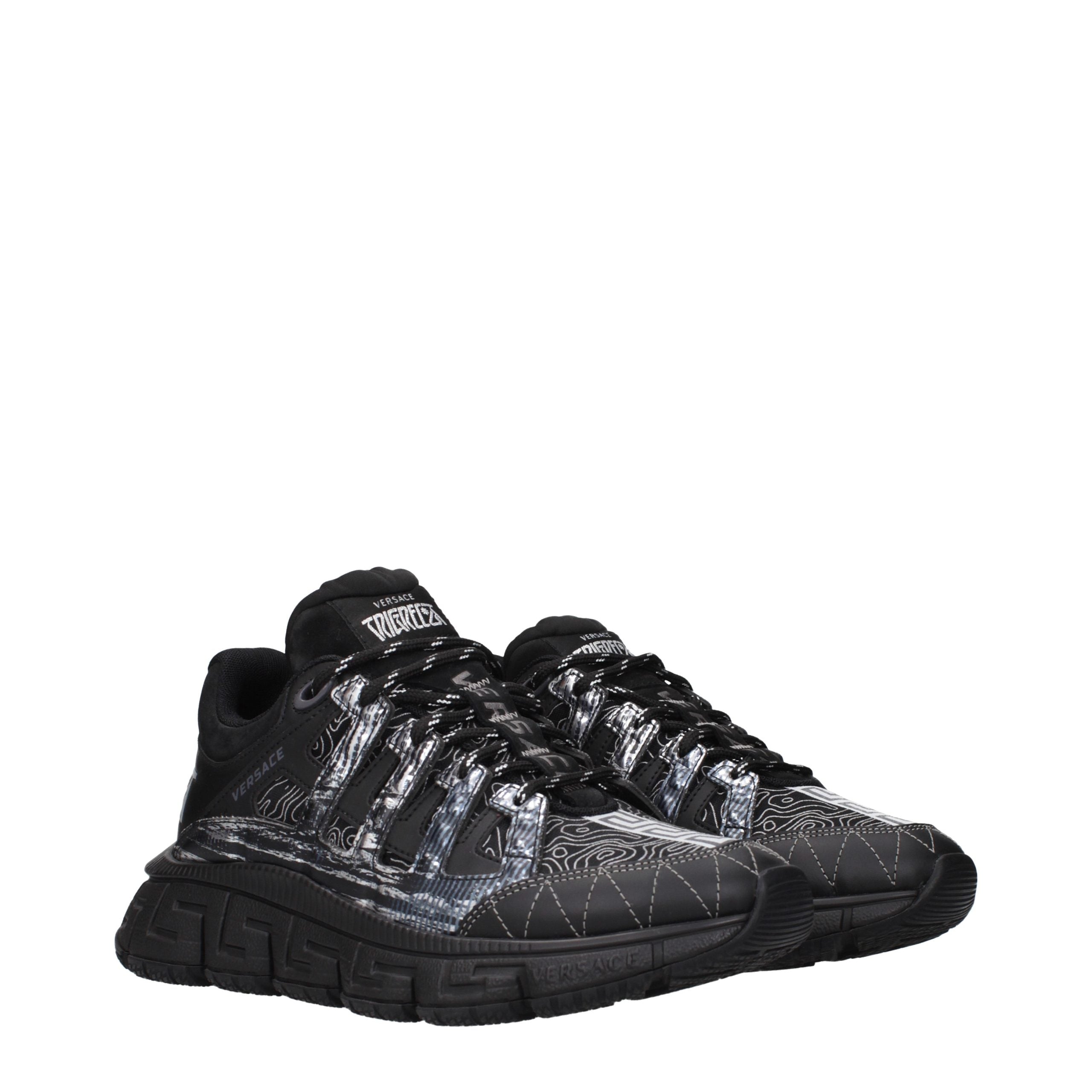 Versace Schwarze Stoff-Sneaker