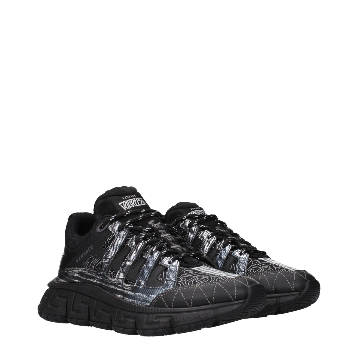 Versace Schwarze Stoff-Sneaker