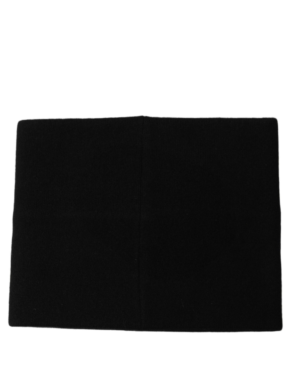 Dolce & Gabbana Schwarzer Kaschmir-Schal mit Logo-Plakette