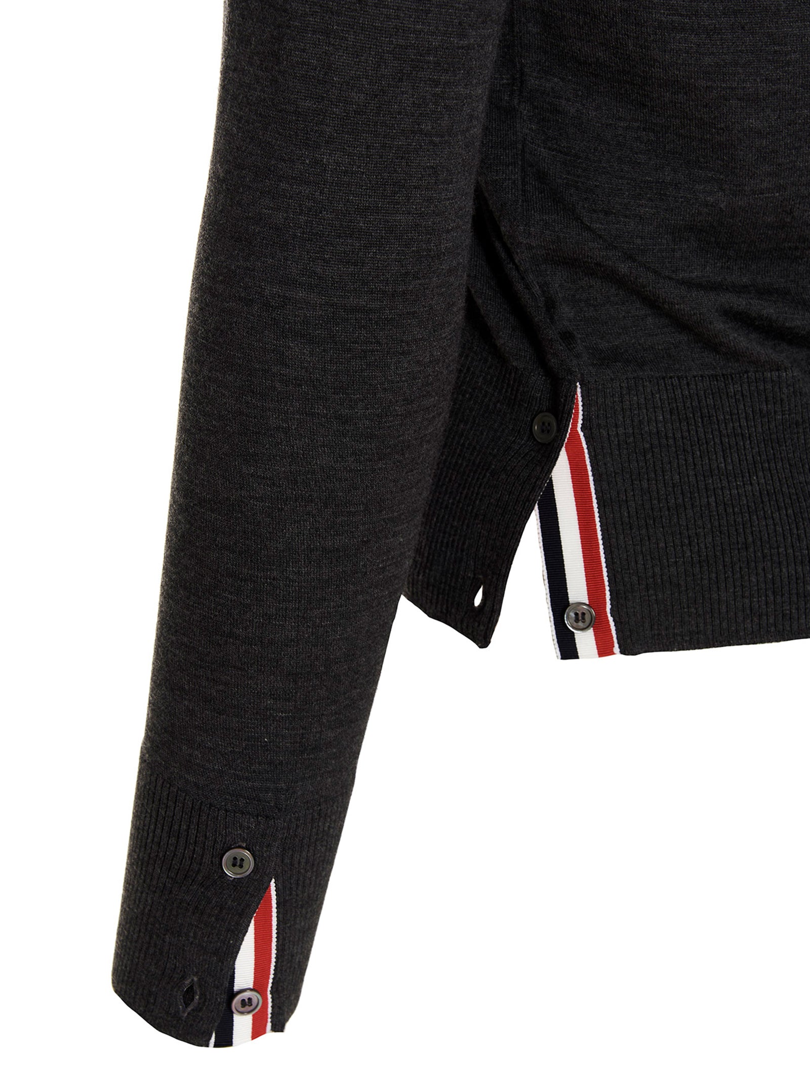 Thom Browne Grauer Cardigan aus Merinowolle