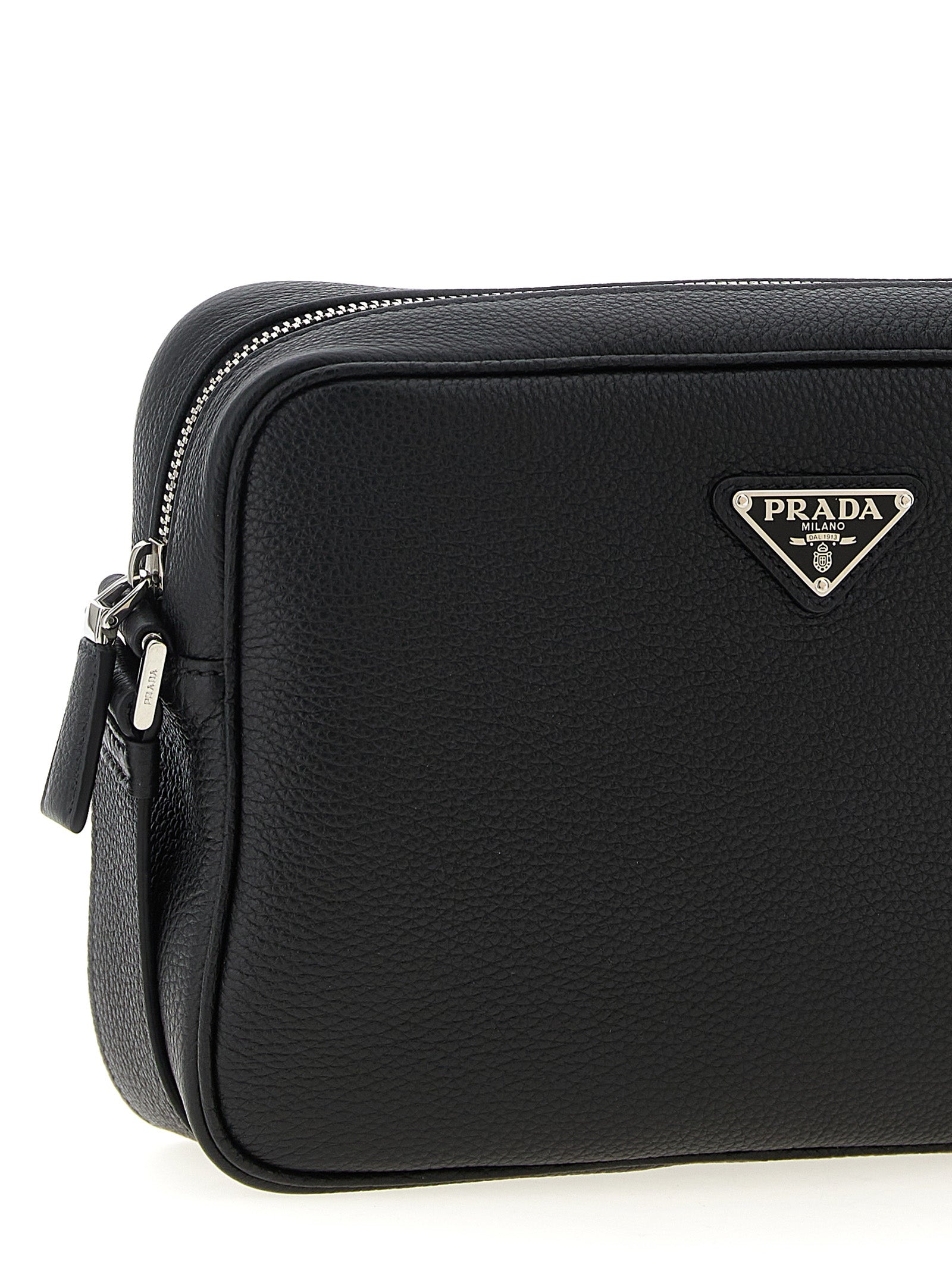 Prada Schwarze Kalbsleder-Umhängetasche