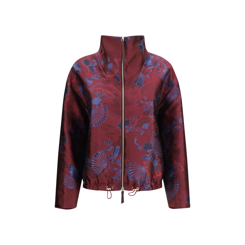 Giorgio Armani Bordeaux Polyester Jacke in voller Länge