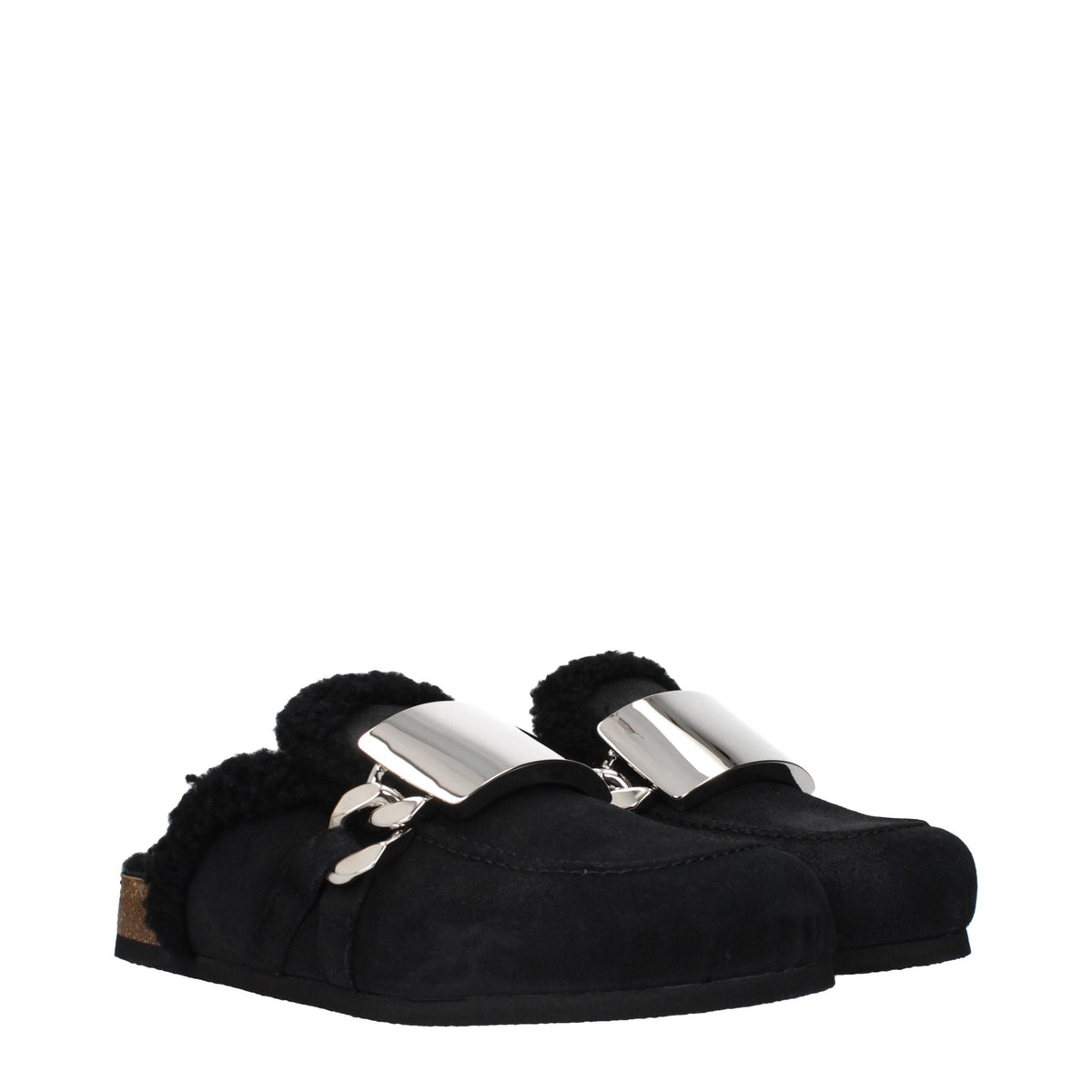 J.W.Anderson Schwarze Leder-Slipper
