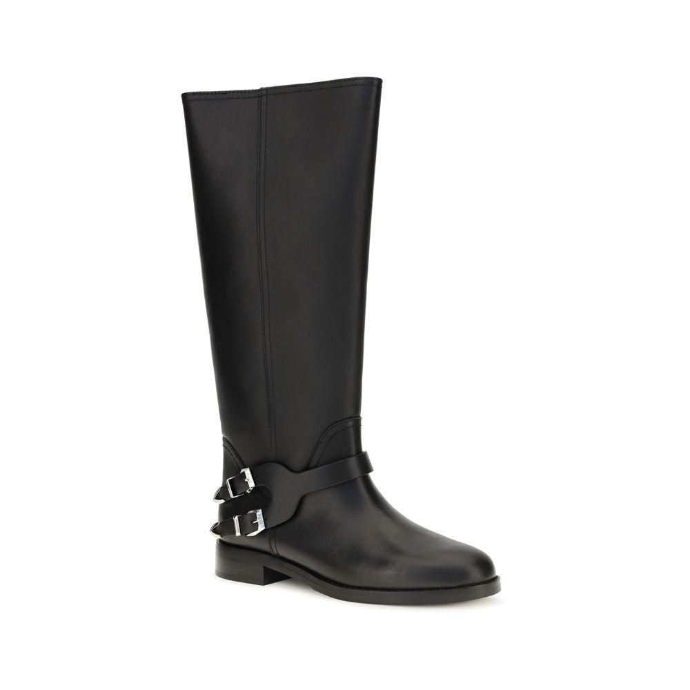 PINKO Schwarze Bos Taurus Kalbsleder Chelsea Boots