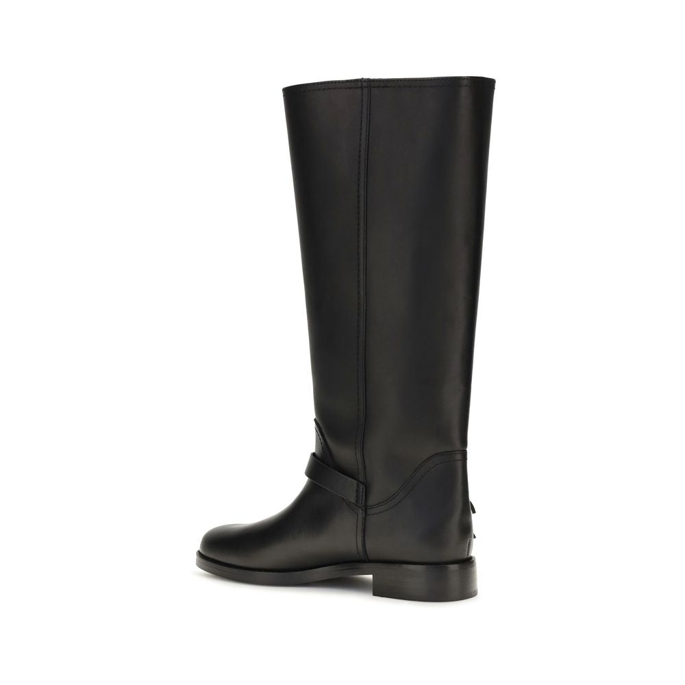 PINKO Schwarze Bos Taurus Kalbsleder Chelsea Boots