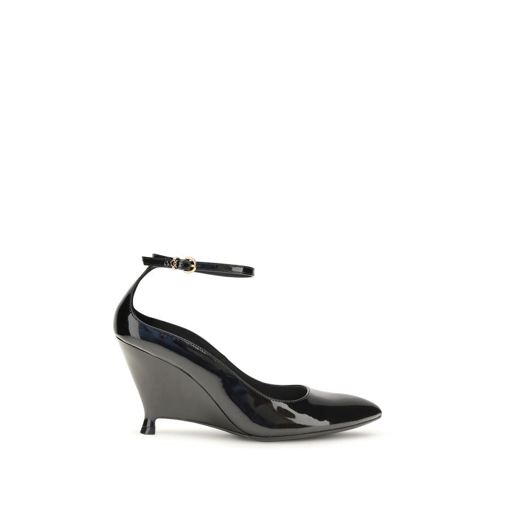PINKO Schwarze Bos Taurus Kalbsleder Plateau-Pumps