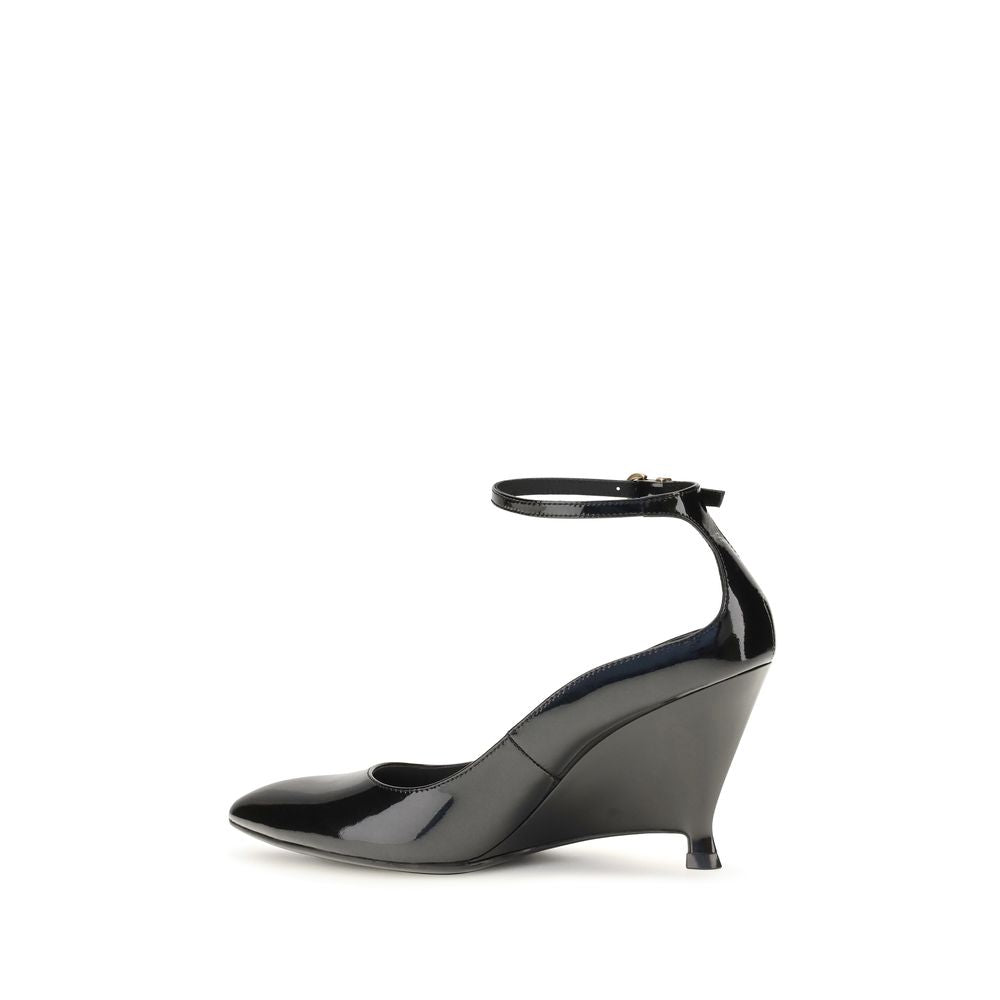 PINKO Schwarze Bos Taurus Kalbsleder Plateau-Pumps